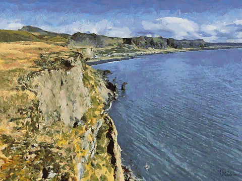 Beautiful nature in Iceland XXVII White Modern Wood Framed Art Print with Double Matting by Medeiros, Celito