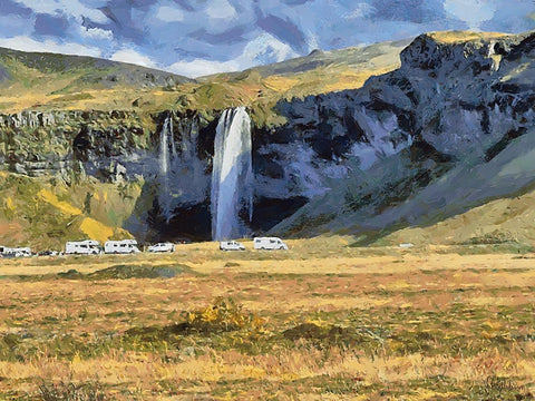 Beautiful nature in Iceland XXXIV White Modern Wood Framed Art Print with Double Matting by Medeiros, Celito