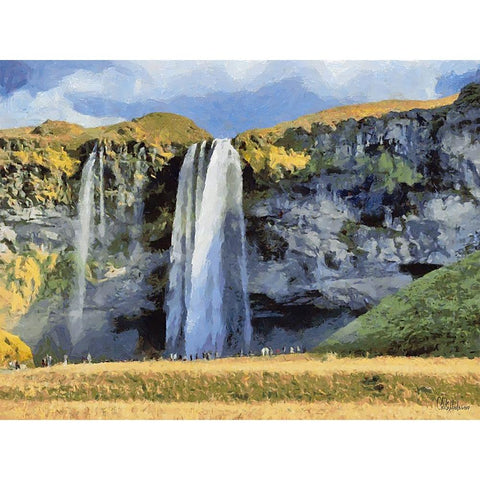 Beautiful nature in Iceland XXXV White Modern Wood Framed Art Print by Medeiros, Celito