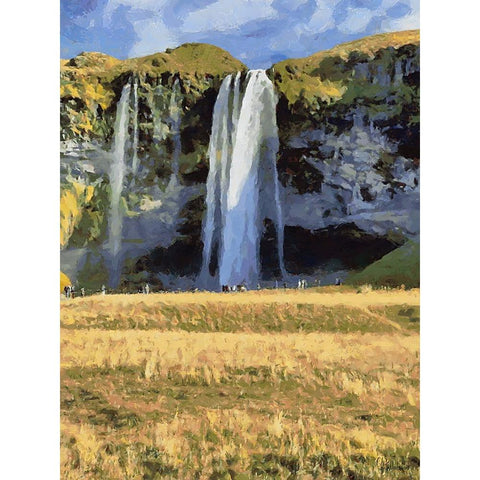 Beautiful nature in Iceland XXXVII White Modern Wood Framed Art Print by Medeiros, Celito