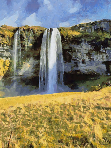 Beautiful nature in Iceland XXXVIII White Modern Wood Framed Art Print with Double Matting by Medeiros, Celito