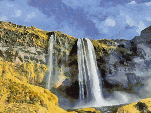 Beautiful nature in Iceland XL White Modern Wood Framed Art Print with Double Matting by Medeiros, Celito