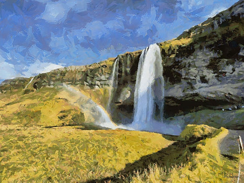 Beautiful nature in Iceland XLI Black Ornate Wood Framed Art Print with Double Matting by Medeiros, Celito