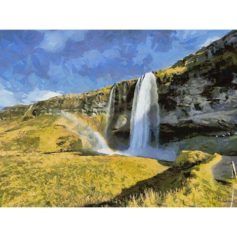 Beautiful nature in Iceland XLI White Modern Wood Framed Art Print by Medeiros, Celito