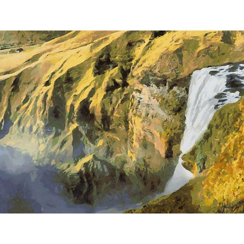 Beautiful nature in Iceland XLII White Modern Wood Framed Art Print by Medeiros, Celito