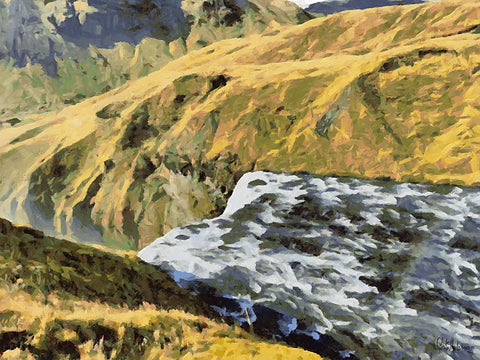 Beautiful nature in Iceland XLIII White Modern Wood Framed Art Print with Double Matting by Medeiros, Celito