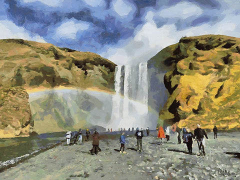 Beautiful nature in Iceland XLV White Modern Wood Framed Art Print with Double Matting by Medeiros, Celito