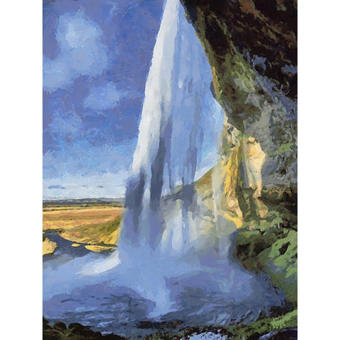 Beautiful nature in Iceland XLVII White Modern Wood Framed Art Print by Medeiros, Celito