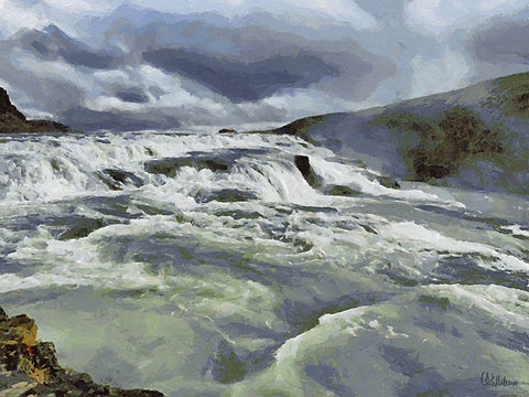 Beautiful nature in Iceland L Black Ornate Wood Framed Art Print with Double Matting by Medeiros, Celito