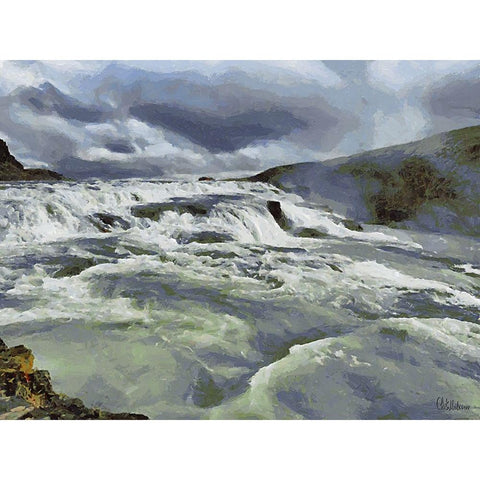 Beautiful nature in Iceland L White Modern Wood Framed Art Print by Medeiros, Celito