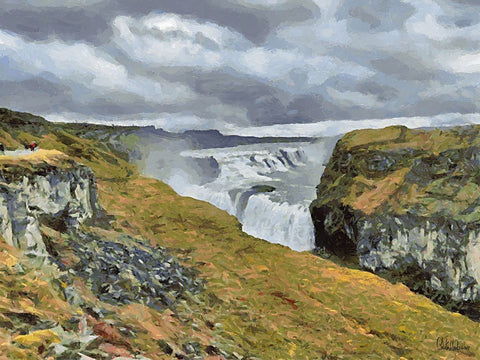 Beautiful nature in Iceland LI White Modern Wood Framed Art Print with Double Matting by Medeiros, Celito