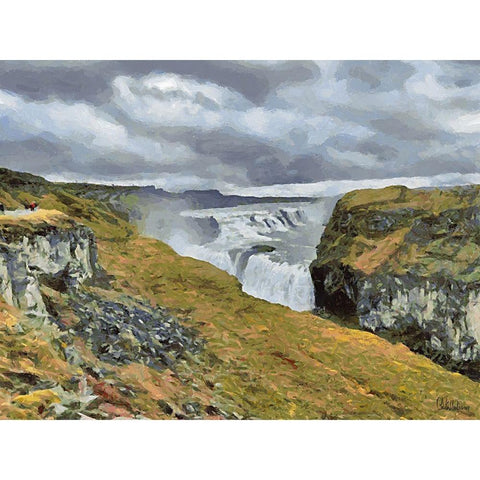 Beautiful nature in Iceland LI White Modern Wood Framed Art Print by Medeiros, Celito