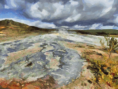 Beautiful nature in Iceland LIII White Modern Wood Framed Art Print with Double Matting by Medeiros, Celito