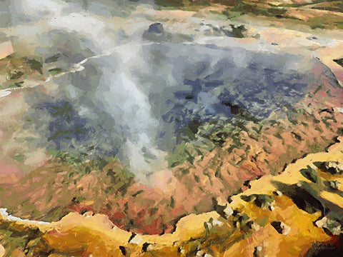 Beautiful nature in Iceland LIV White Modern Wood Framed Art Print with Double Matting by Medeiros, Celito