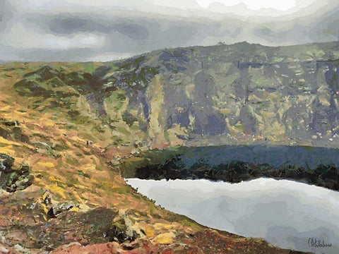 Beautiful nature in Iceland LVI Black Ornate Wood Framed Art Print with Double Matting by Medeiros, Celito