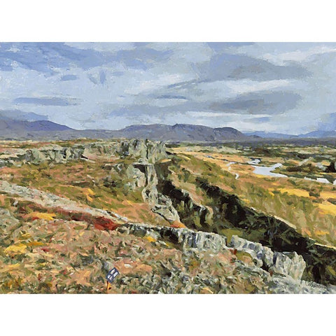 Beautiful nature in Iceland LVIII Black Modern Wood Framed Art Print with Double Matting by Medeiros, Celito