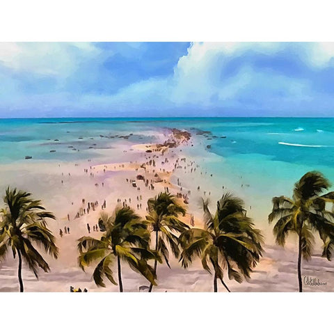 Endless Beach Gold Ornate Wood Framed Art Print with Double Matting by Medeiros, Celito