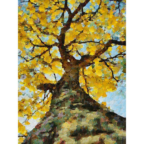 Collectio of Bloomin and Autumn Trees III White Modern Wood Framed Art Print by Medeiros, Celito