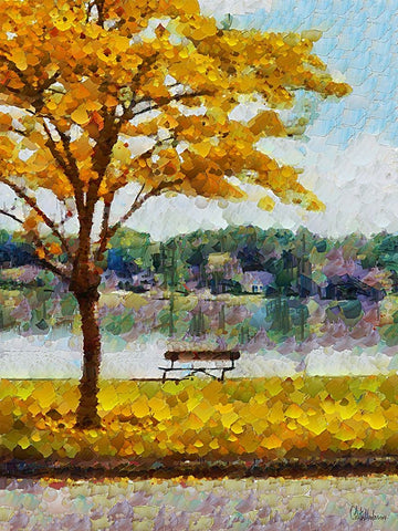 Collectio of Bloomin and Autumn Trees XIII Black Ornate Wood Framed Art Print with Double Matting by Medeiros, Celito