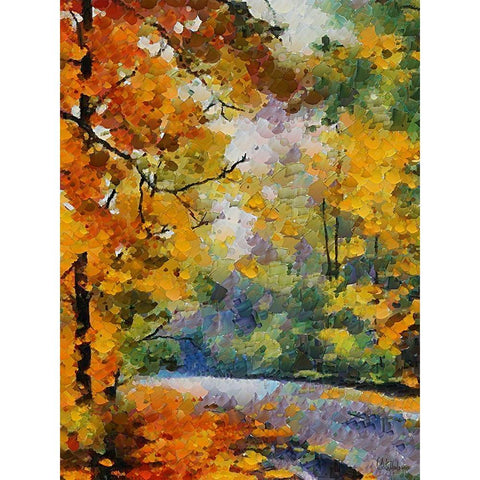 Collectio of Bloomin and Autumn Trees XIV White Modern Wood Framed Art Print by Medeiros, Celito