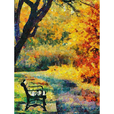 Collectio of Bloomin and Autumn Trees XV Black Modern Wood Framed Art Print by Medeiros, Celito