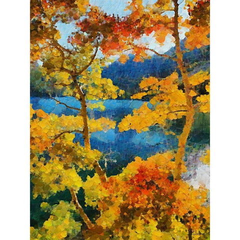 Collectio of Bloomin and Autumn Trees XIX White Modern Wood Framed Art Print by Medeiros, Celito