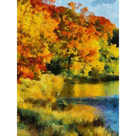 Collectio of Bloomin and Autumn Trees XX Gold Ornate Wood Framed Art Print with Double Matting by Medeiros, Celito