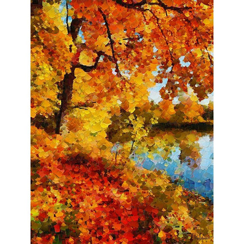 Collectio of Bloomin and Autumn Trees XXIV White Modern Wood Framed Art Print by Medeiros, Celito