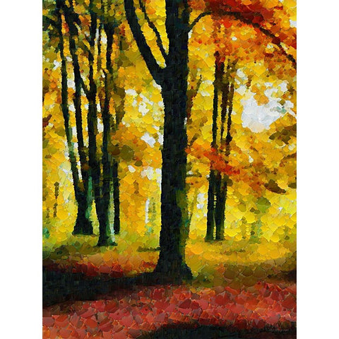 Collectio of Bloomin and Autumn Trees XXVI White Modern Wood Framed Art Print by Medeiros, Celito