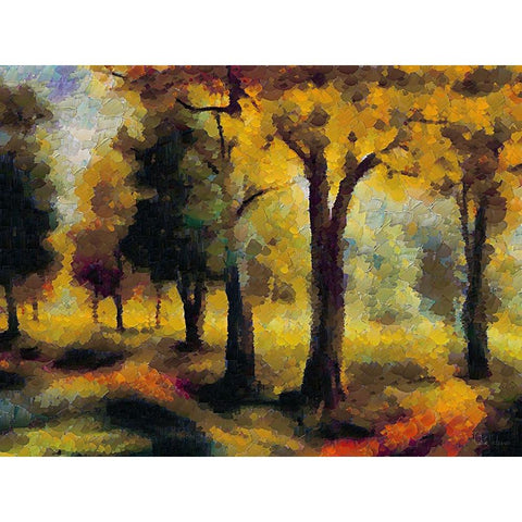 Collectio of Bloomin and Autumn Trees XXVII Gold Ornate Wood Framed Art Print with Double Matting by Medeiros, Celito