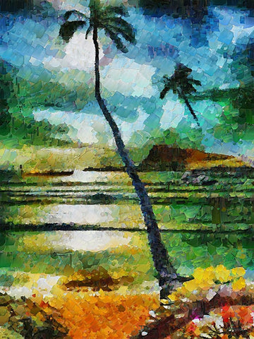 Collectio of Bloomin and Autumn Trees XXXIII White Modern Wood Framed Art Print with Double Matting by Medeiros, Celito