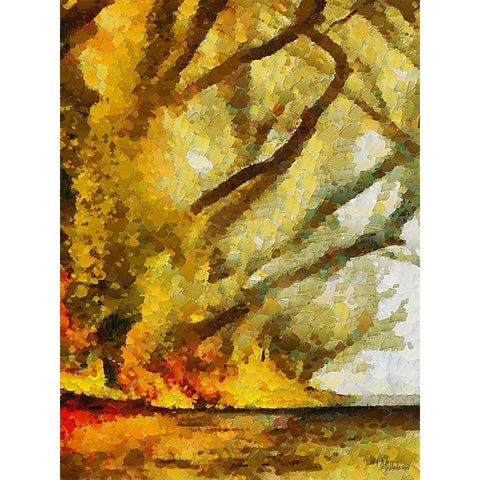 Collectio of Bloomin and Autumn Trees XXXVIII Black Modern Wood Framed Art Print with Double Matting by Medeiros, Celito