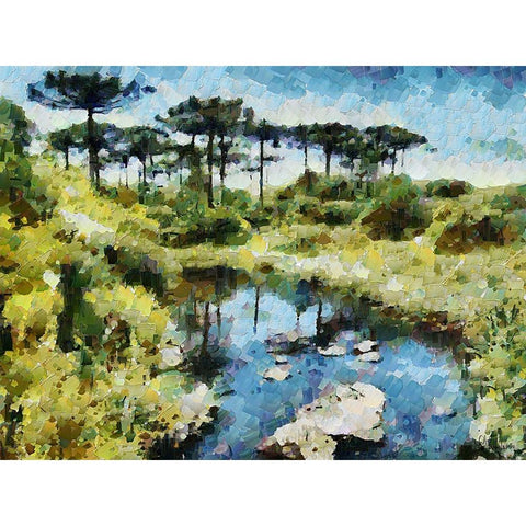 Collectio of Bloomin and Autumn Trees XL Gold Ornate Wood Framed Art Print with Double Matting by Medeiros, Celito