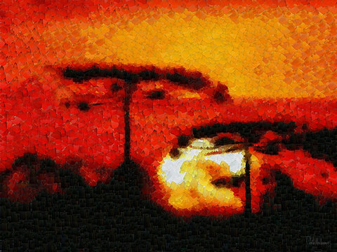 Collectio of Bloomin and Autumn Trees XLII Black Ornate Wood Framed Art Print with Double Matting by Medeiros, Celito