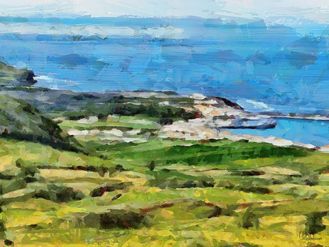 View of the Coast II Black Modern Wood Framed Art Print by Medeiros, Celito