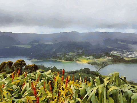 View of the Coast IV White Modern Wood Framed Art Print with Double Matting by Medeiros, Celito