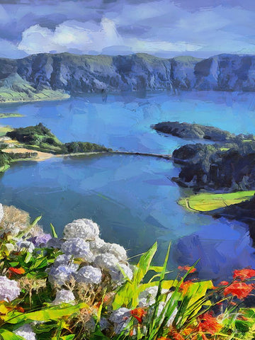 View of the Coast VI White Modern Wood Framed Art Print with Double Matting by Medeiros, Celito