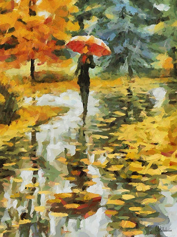 Girl with Red Umbrella White Modern Wood Framed Art Print with Double Matting by Medeiros, Celito