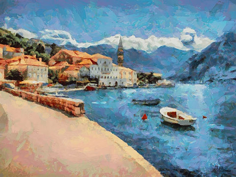 Monte Negro White Modern Wood Framed Art Print with Double Matting by Medeiros, Celito