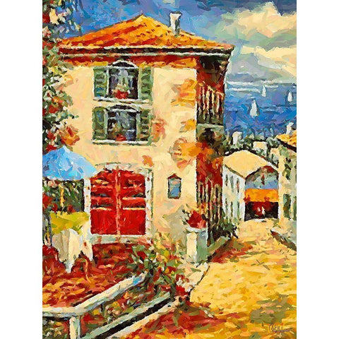 House Near the Sea White Modern Wood Framed Art Print by Medeiros, Celito