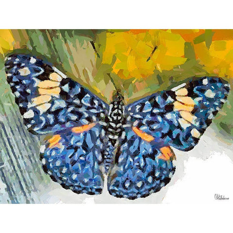 Butterfly Wings V Gold Ornate Wood Framed Art Print with Double Matting by Medeiros, Celito