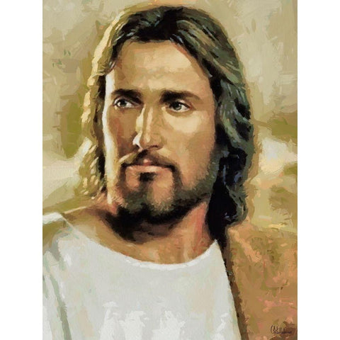 Jesus Black Modern Wood Framed Art Print with Double Matting by Medeiros, Celito