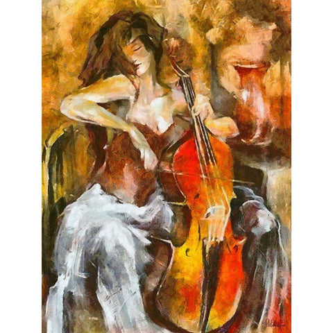 The Music White Modern Wood Framed Art Print by Medeiros, Celito