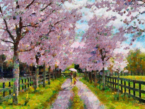 The Way in to Paradise Black Ornate Wood Framed Art Print with Double Matting by Medeiros, Celito