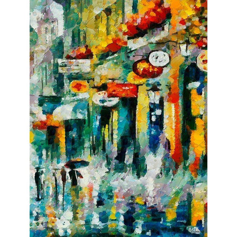 Colorfull Street II Gold Ornate Wood Framed Art Print with Double Matting by Medeiros, Celito