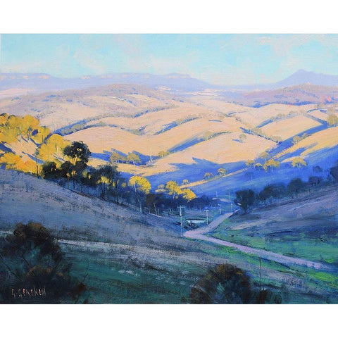 Afternoon Kanimbla Valley Australia Black Modern Wood Framed Art Print by Gercken, Graham