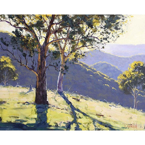 Afternoon Shadows Gold Ornate Wood Framed Art Print with Double Matting by Gercken, Graham