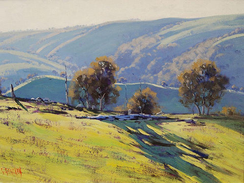 Afternoon Lithgow White Modern Wood Framed Art Print with Double Matting by Gercken, Graham