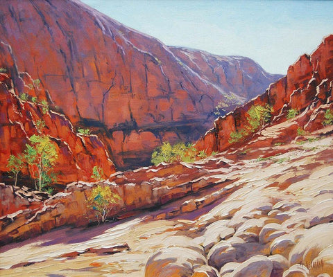 Alice Springs Gorge Black Ornate Wood Framed Art Print with Double Matting by Gercken, Graham