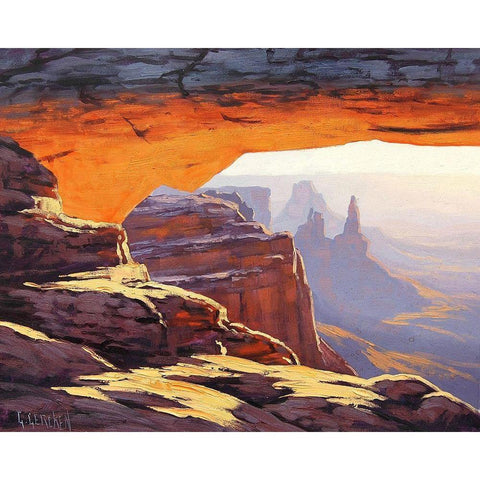 Arches Sunrise Utah Black Modern Wood Framed Art Print with Double Matting by Gercken, Graham